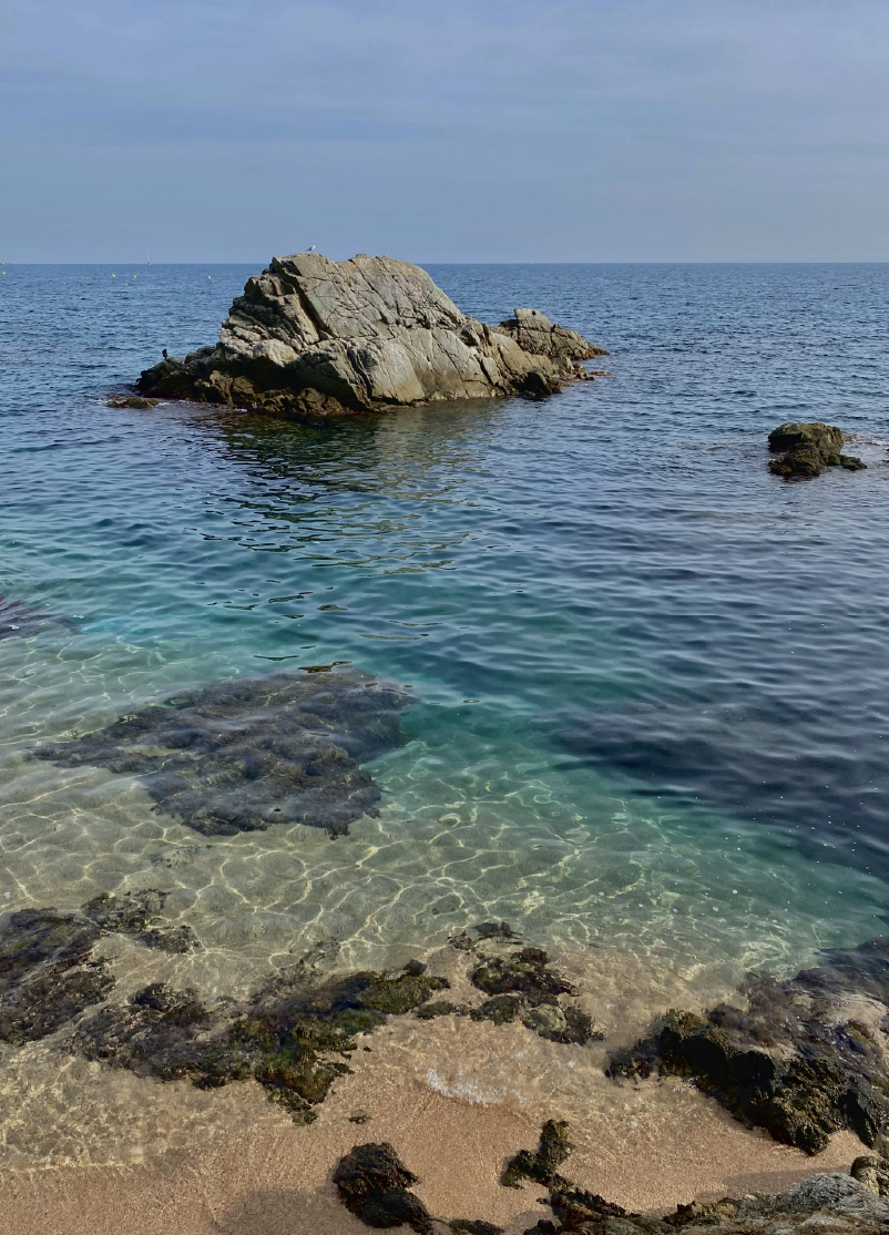 Cala de aguas cristalinas en Costa Brava cerca de alojamientos Feelathome junto al Mediterráneo